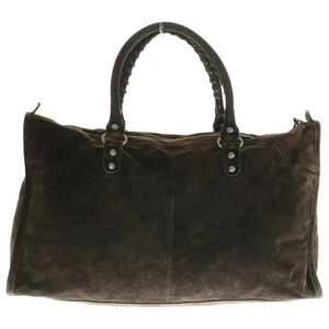 Balenciaga Suede The Handbag Bag Work Tote Brown